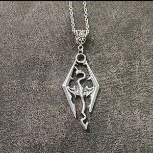 Silver Skyrim Dragonborn Necklace